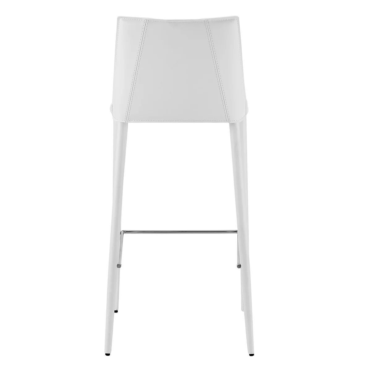 40" White Steel Low Back Bar Height Chair With Footrest By Homeroots - Image 6