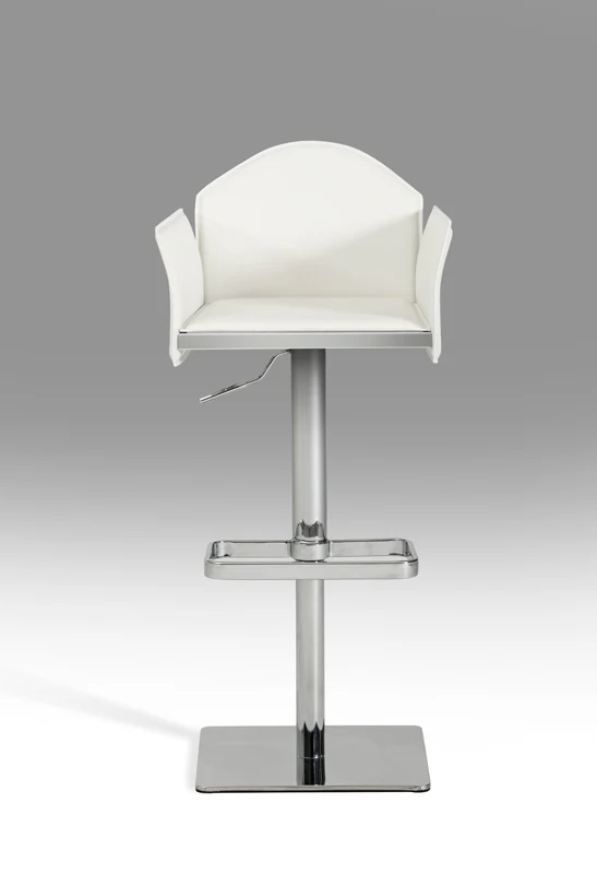 41' Black Eco Leather And Steel Bar Stool By Homeroots - Image 5