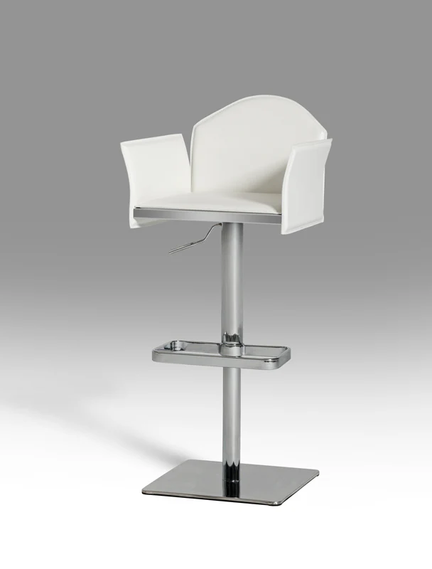 41' Black Eco Leather And Steel Bar Stool By Homeroots - Image 6