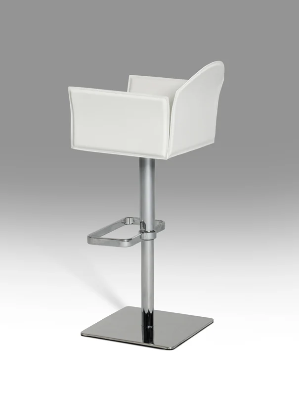 41' Black Eco Leather And Steel Bar Stool By Homeroots - Image 7
