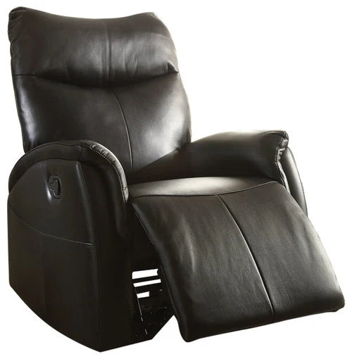 41" Black Leather-Aire Motion Recliner By Homeroots - Image 2