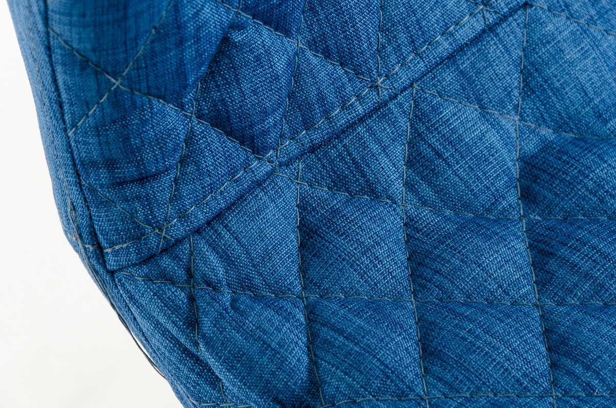 41' Blue Fabric And Metal Bar Stool By Homeroots - Image 3