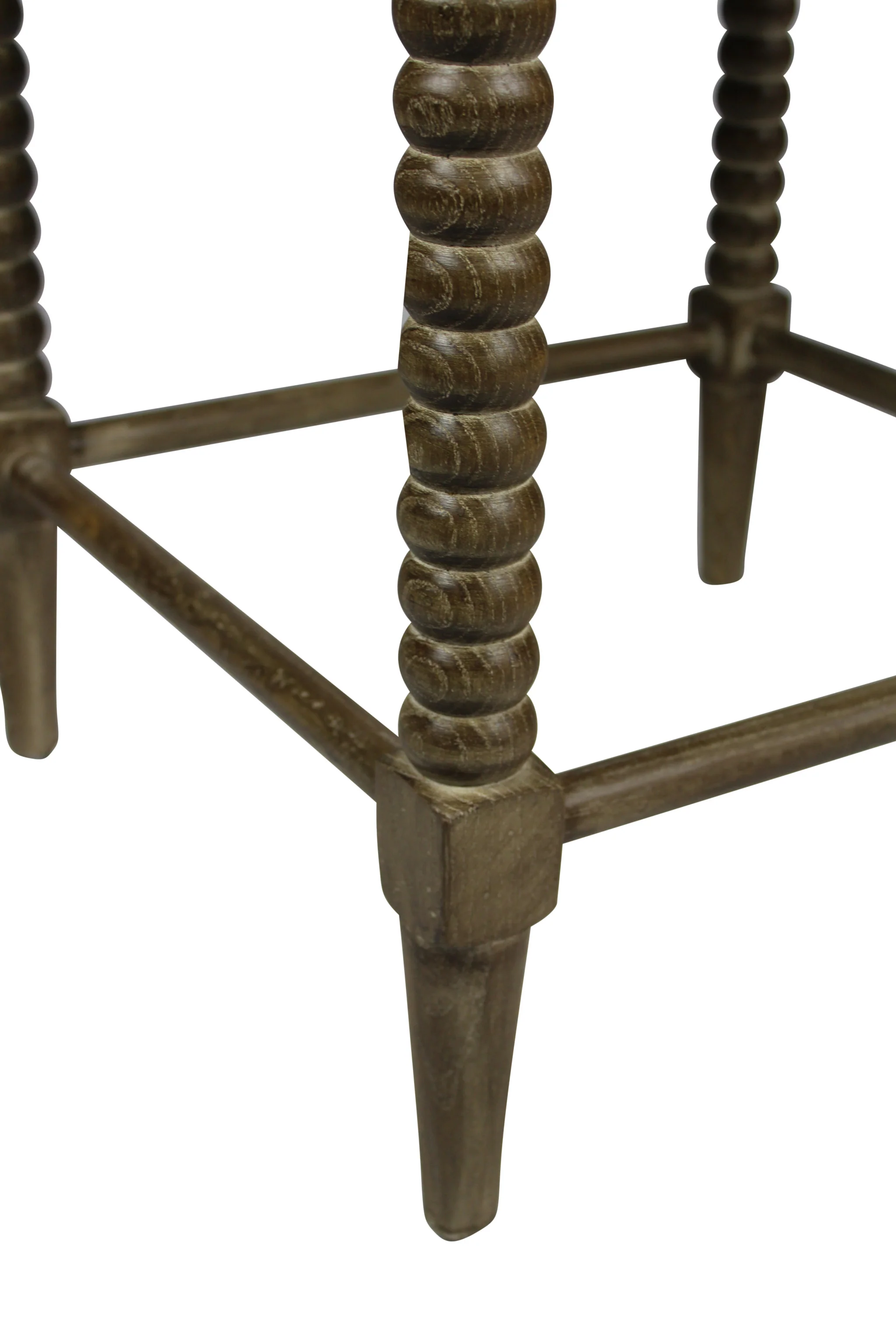 41" Brown Carved Wood and Ivory Woven Upholstered Counter Height Bar Chair By Homeroots - Image 7