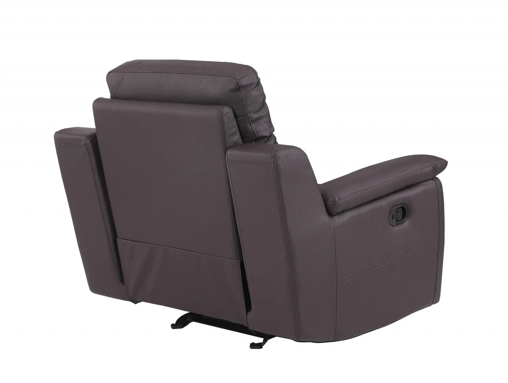 41" Brown Fascinating Leather Reclining Chair By Homeroots - Image 3