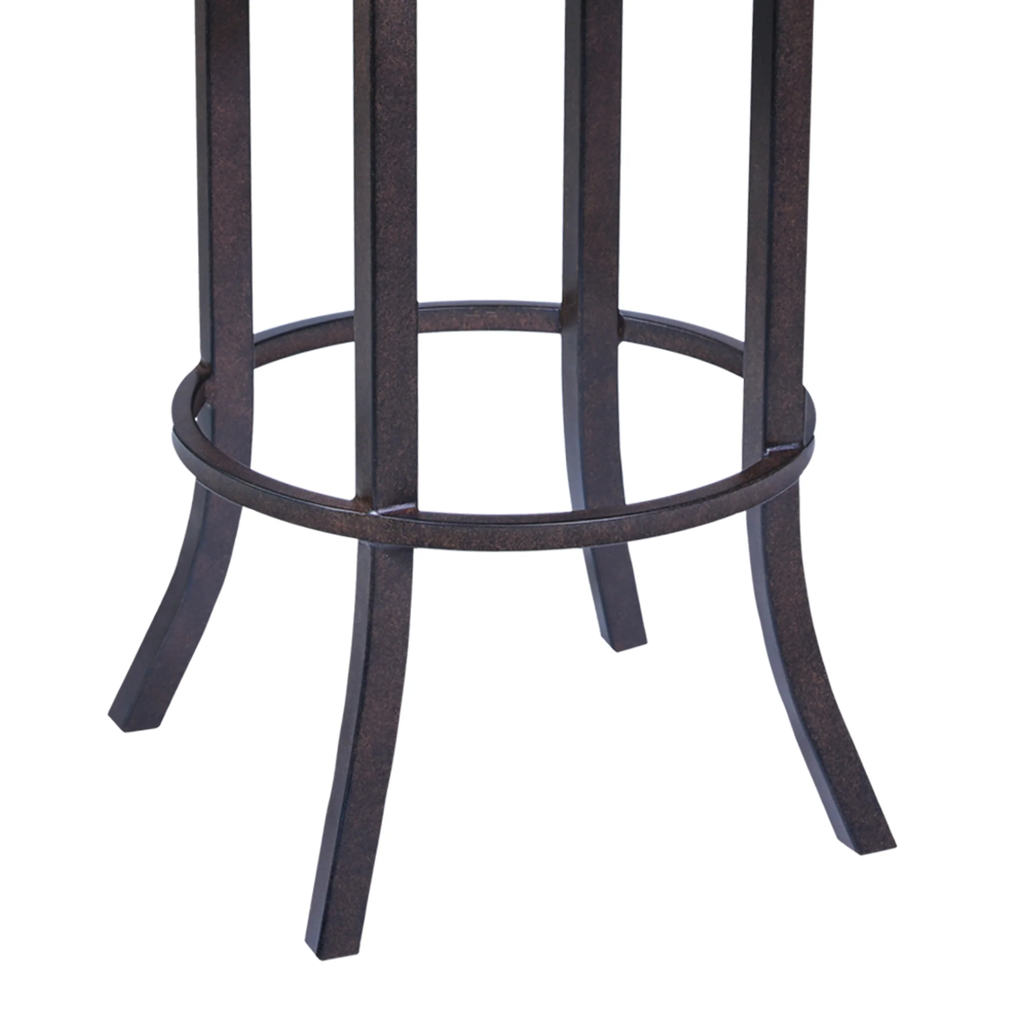 41" Brown Faux Leather And Iron Counter Height Bar Chair By Homeroots - Image 4