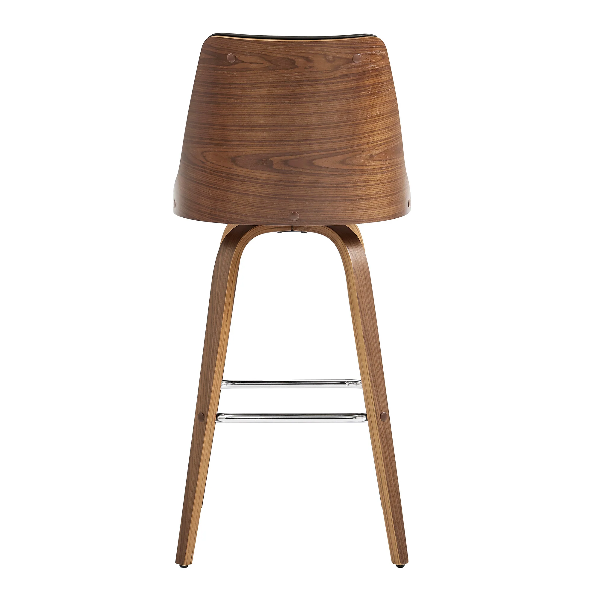 41" Brown Faux Leather And Manufactured Wood Swivel Bar Height Chair By Homeroots - Image 5