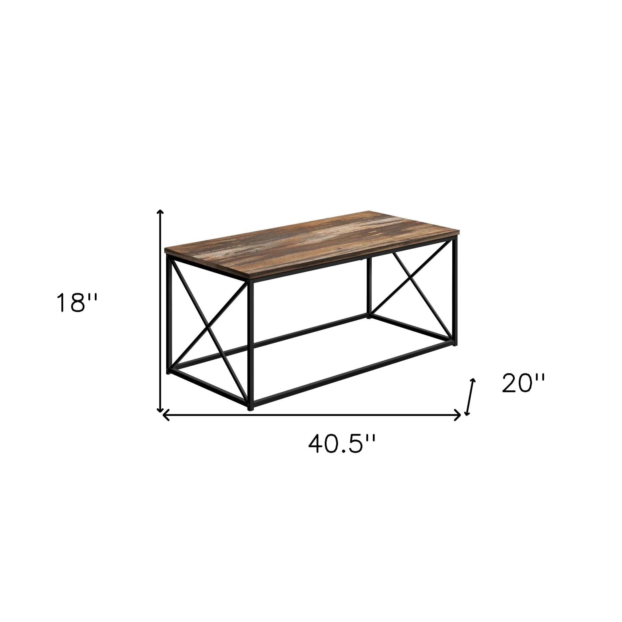 41" Brown Rectangular Coffee Table By Homeroots - Image 5
