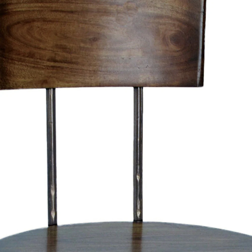 41" Chestnut And Black Swivel Low Back Adjustable Height Bar Chair With Footrest By Homeroots - Image 3