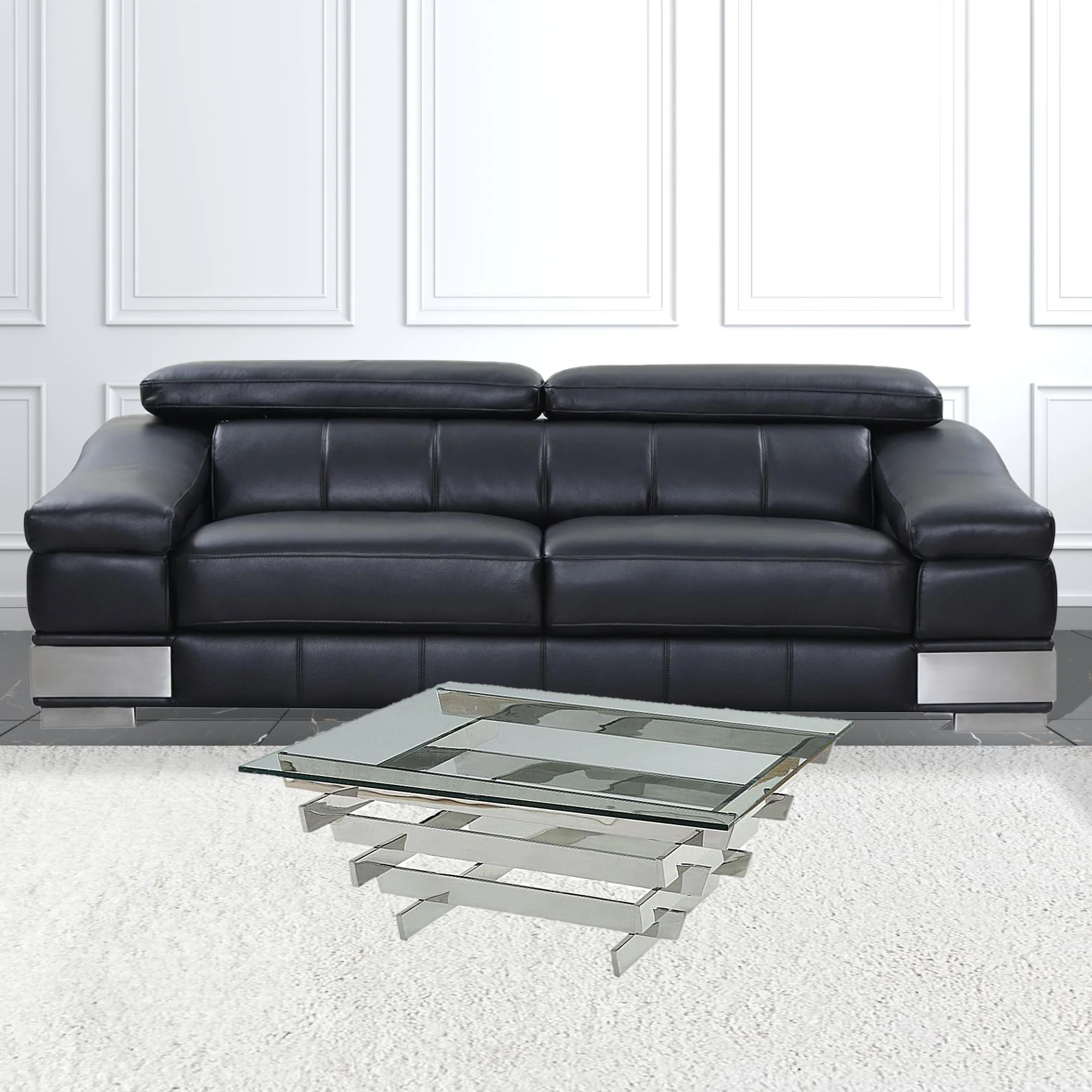 41" Chrome And Clear Glass Square Coffee Table By Homeroots - Image 2