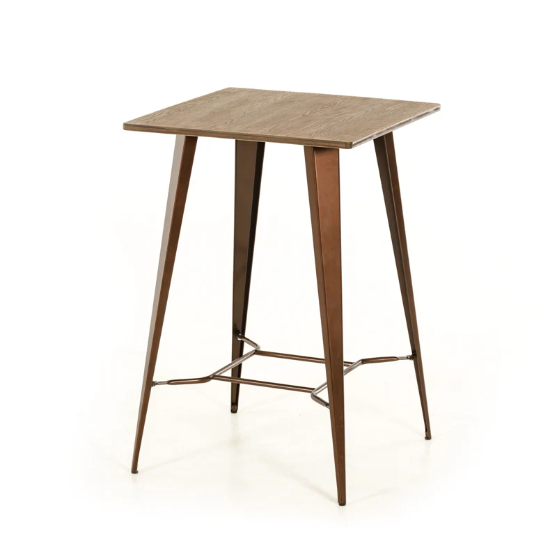 41' Copper and Wood Bar Table By Homeroots - Image 3