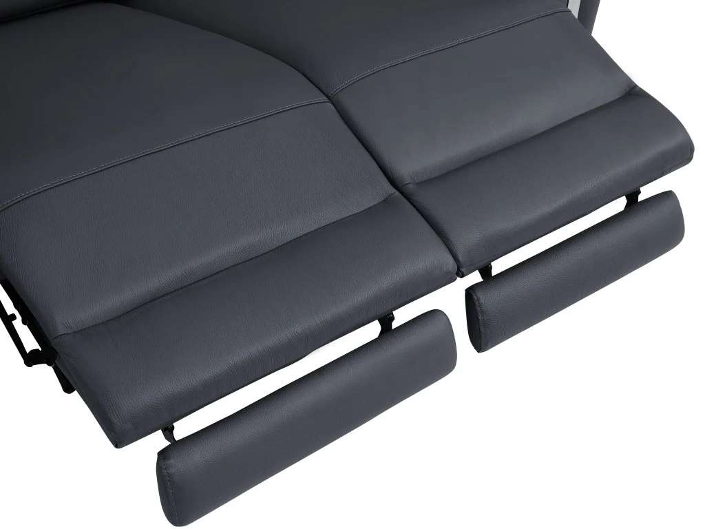 41" Dark Gray Italian Leather Power Recliner Chair By Homeroots - Image 6