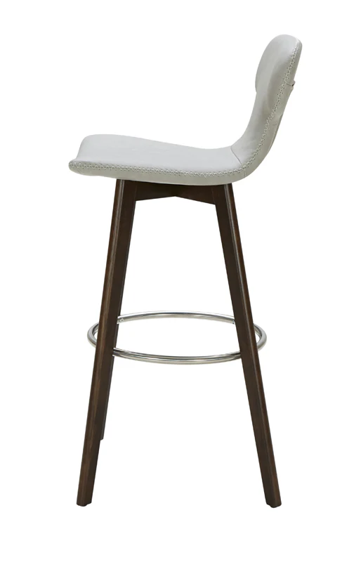 41' Dark Grey Eco Leather Steel And Wood Bar Stool By Homeroots - Image 8