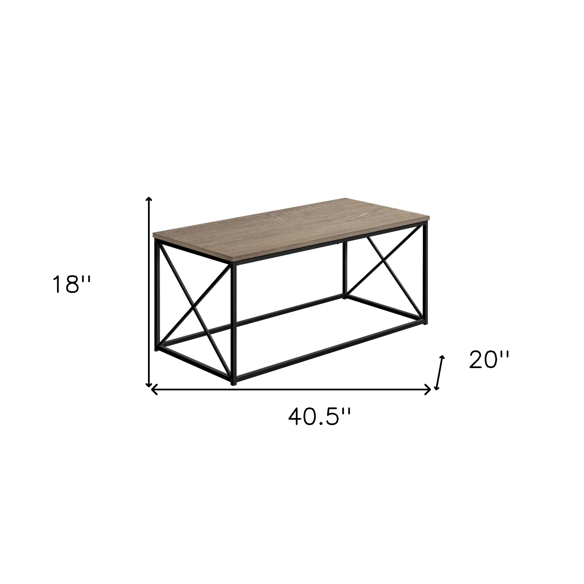 41" Dark Taupe Rectangular Coffee Table By Homeroots - Image 5