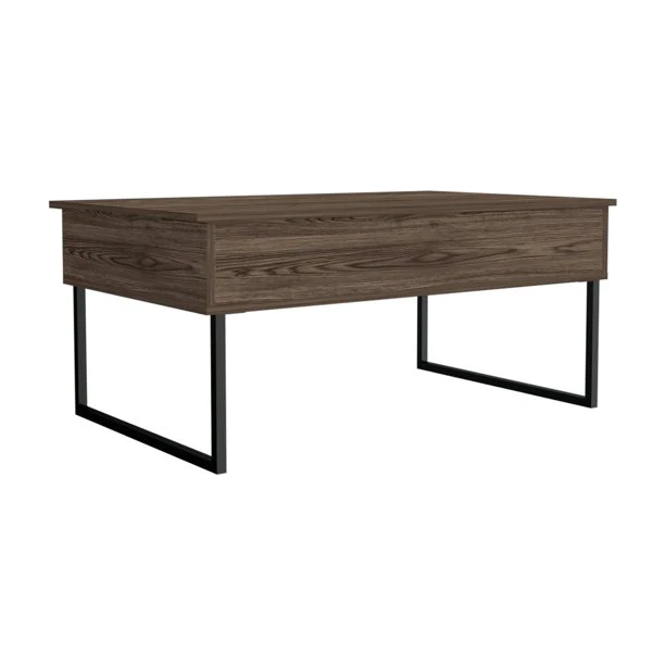41" Dark Walnut Manufactured Wood Rectangular Lift Top Coffee Table By Homeroots - Image 2