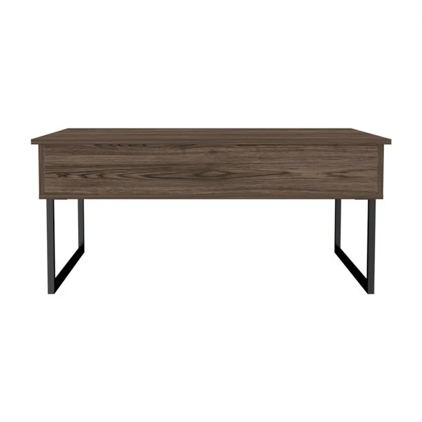 41" Dark Walnut Manufactured Wood Rectangular Lift Top Coffee Table By Homeroots - Image 4
