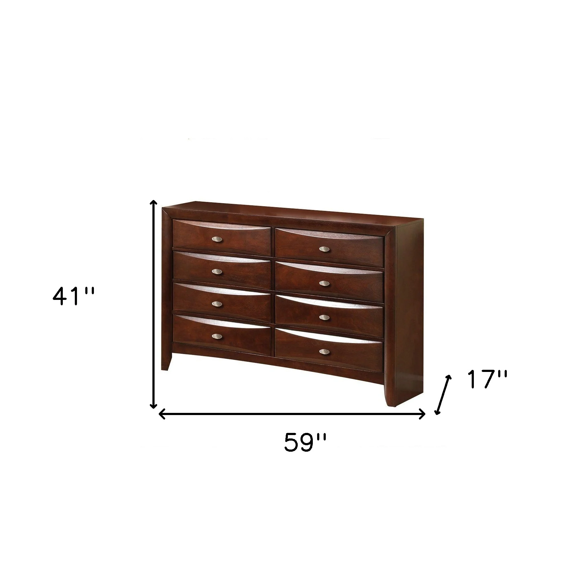 41' Espresso Wood Finish Dresser With 8 Drawers By Homeroots - Image 3