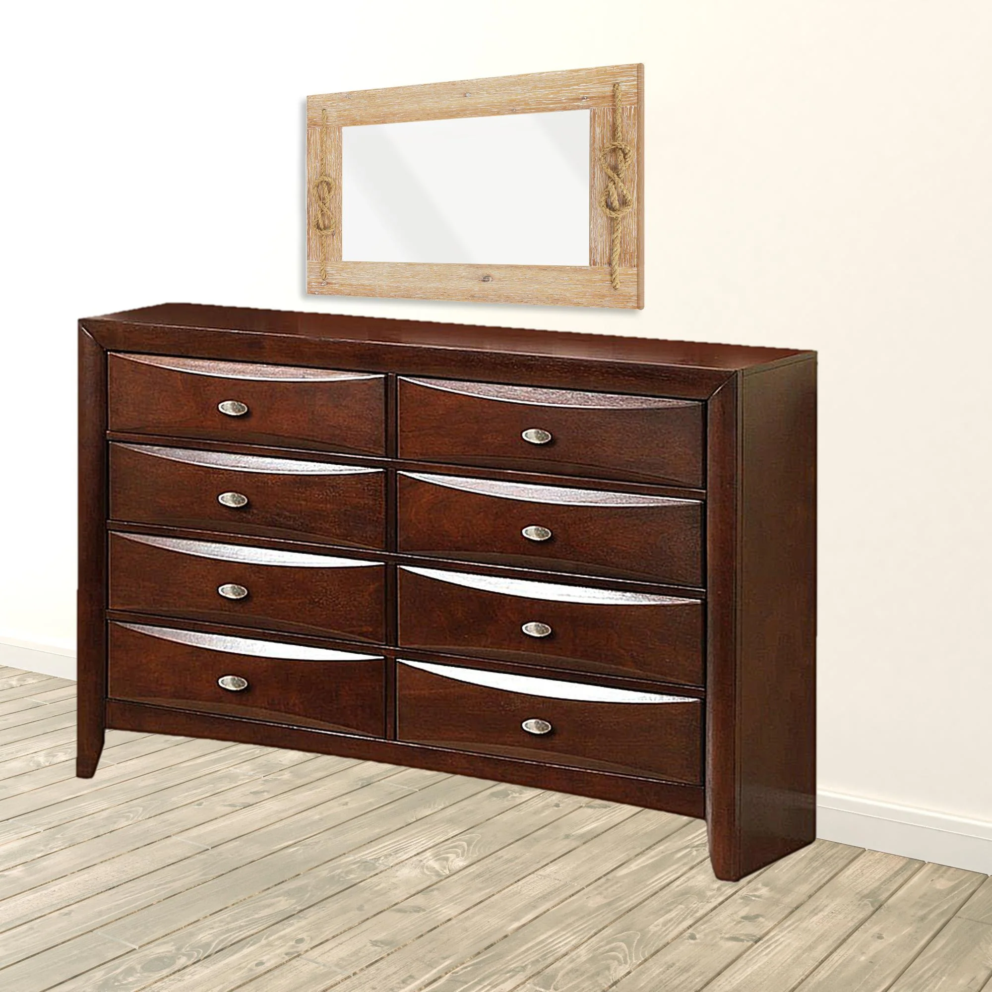 41' Espresso Wood Finish Dresser With 8 Drawers By Homeroots - Image 4