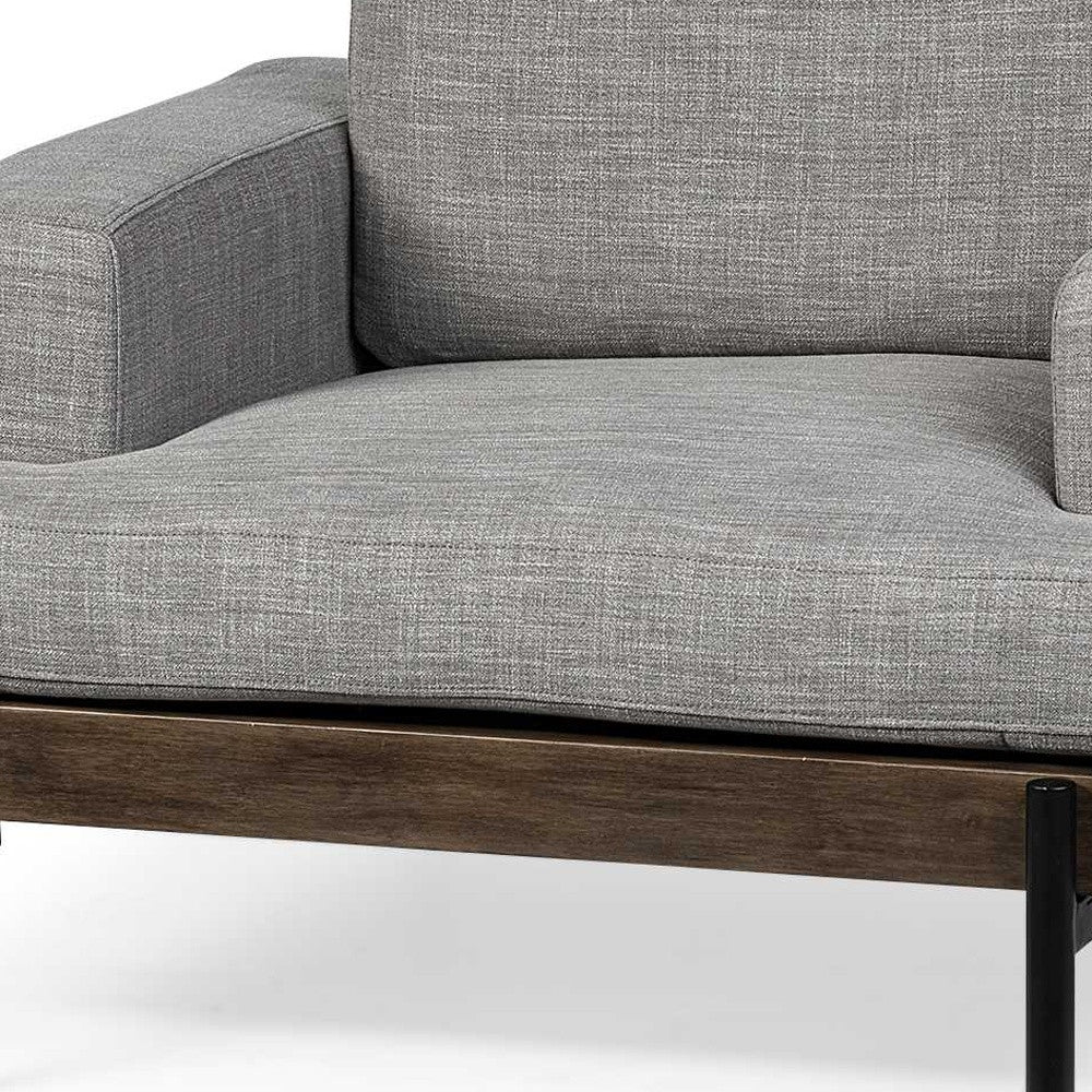 41" Gray And Black Linen Club Chair By Homeroots - Image 6