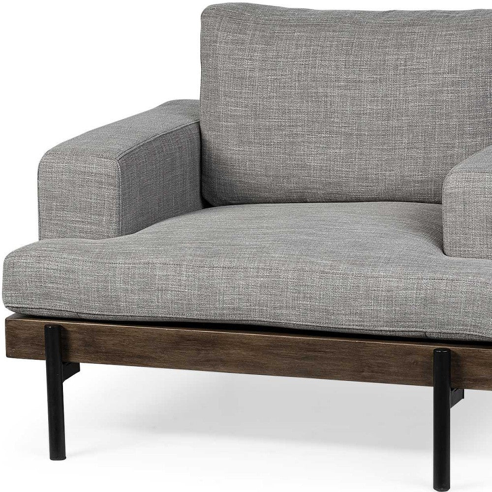 41" Gray And Black Linen Club Chair By Homeroots - Image 7