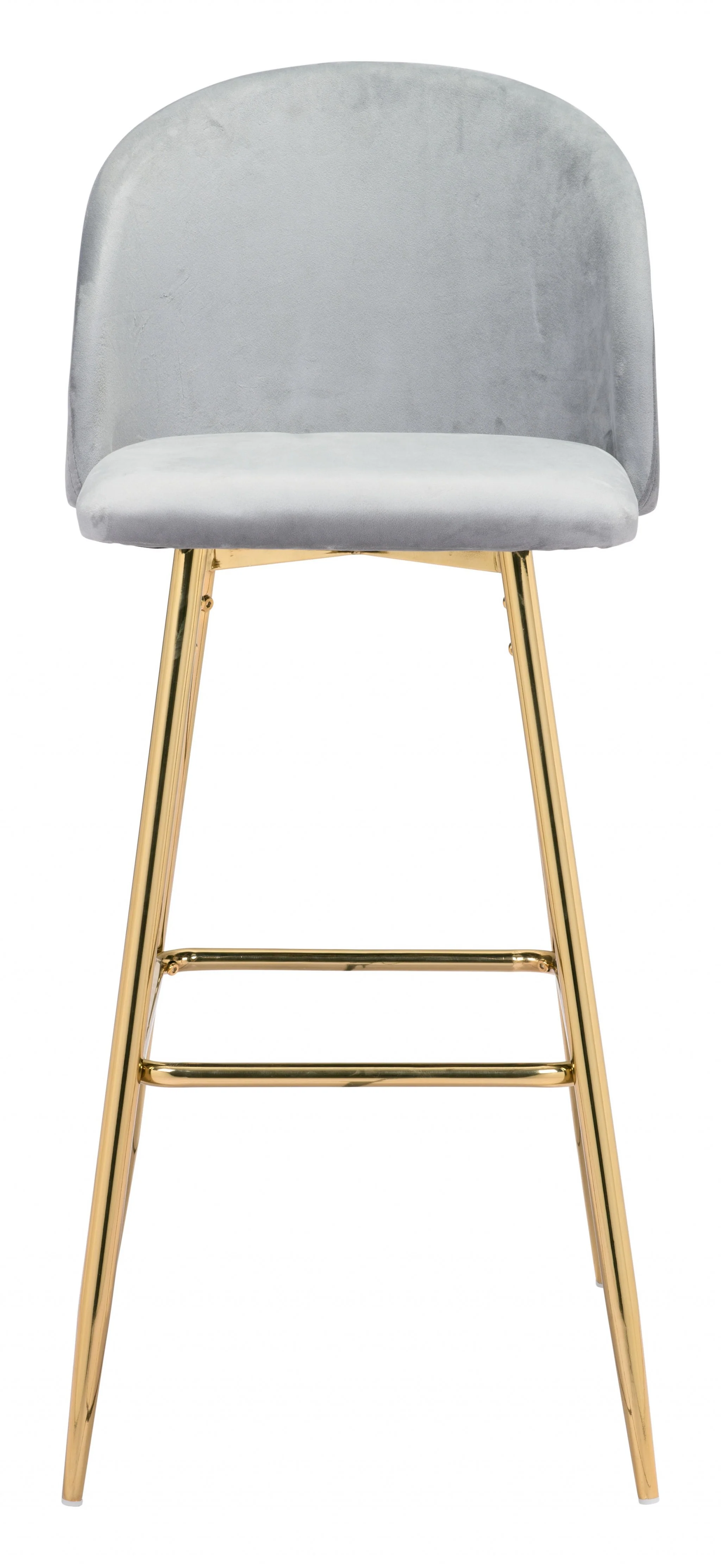 41" Gray And Gold Steel Low Back Bar Height Chair With Footrest By Homeroots - Image 3