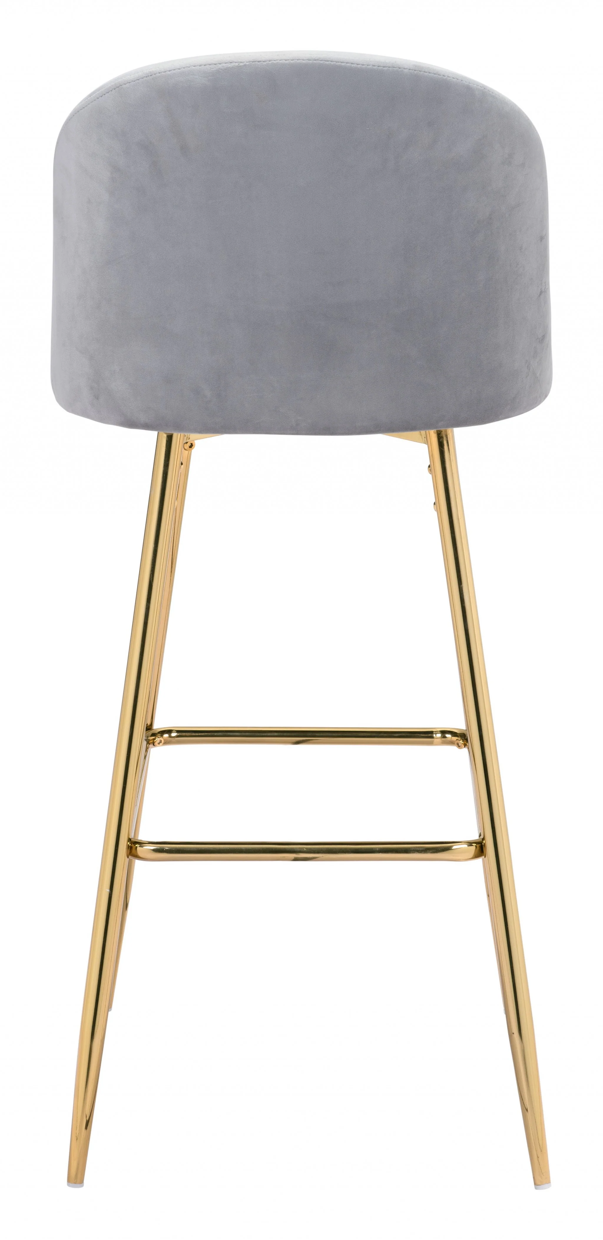 41" Gray And Gold Steel Low Back Bar Height Chair With Footrest By Homeroots - Image 4