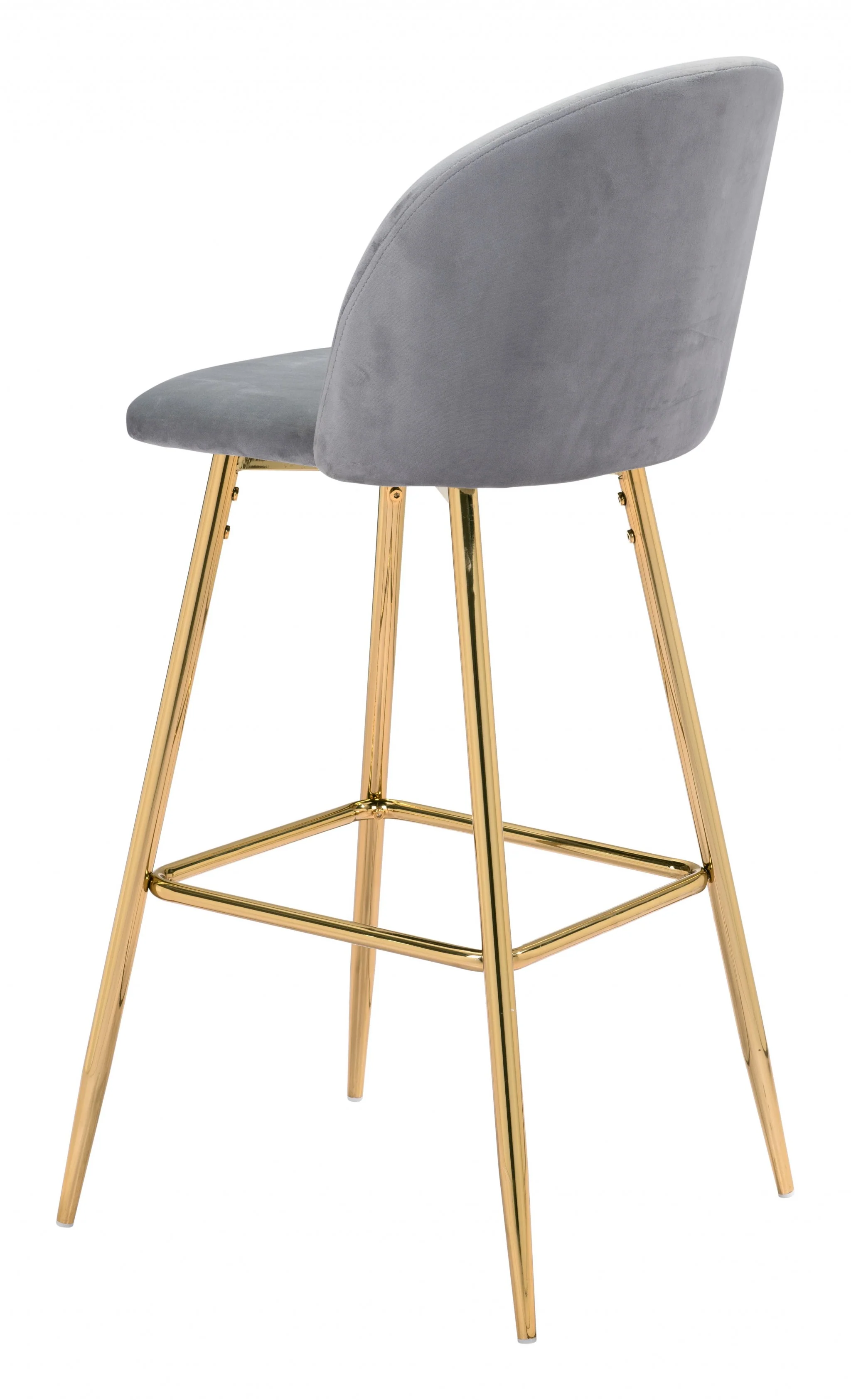 41" Gray And Gold Steel Low Back Bar Height Chair With Footrest By Homeroots - Image 5