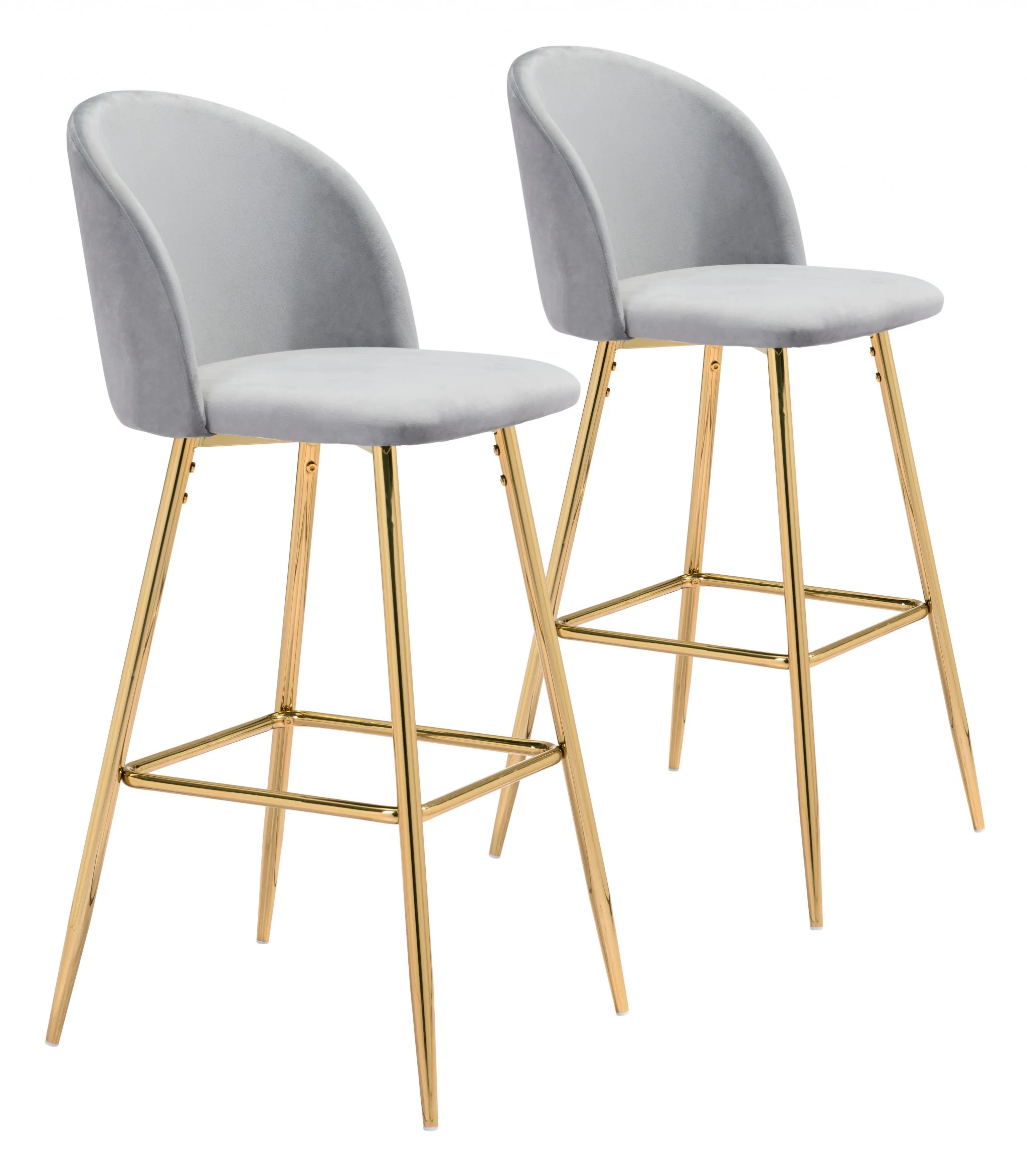 41" Gray And Gold Steel Low Back Bar Height Chair With Footrest By Homeroots - Image 6