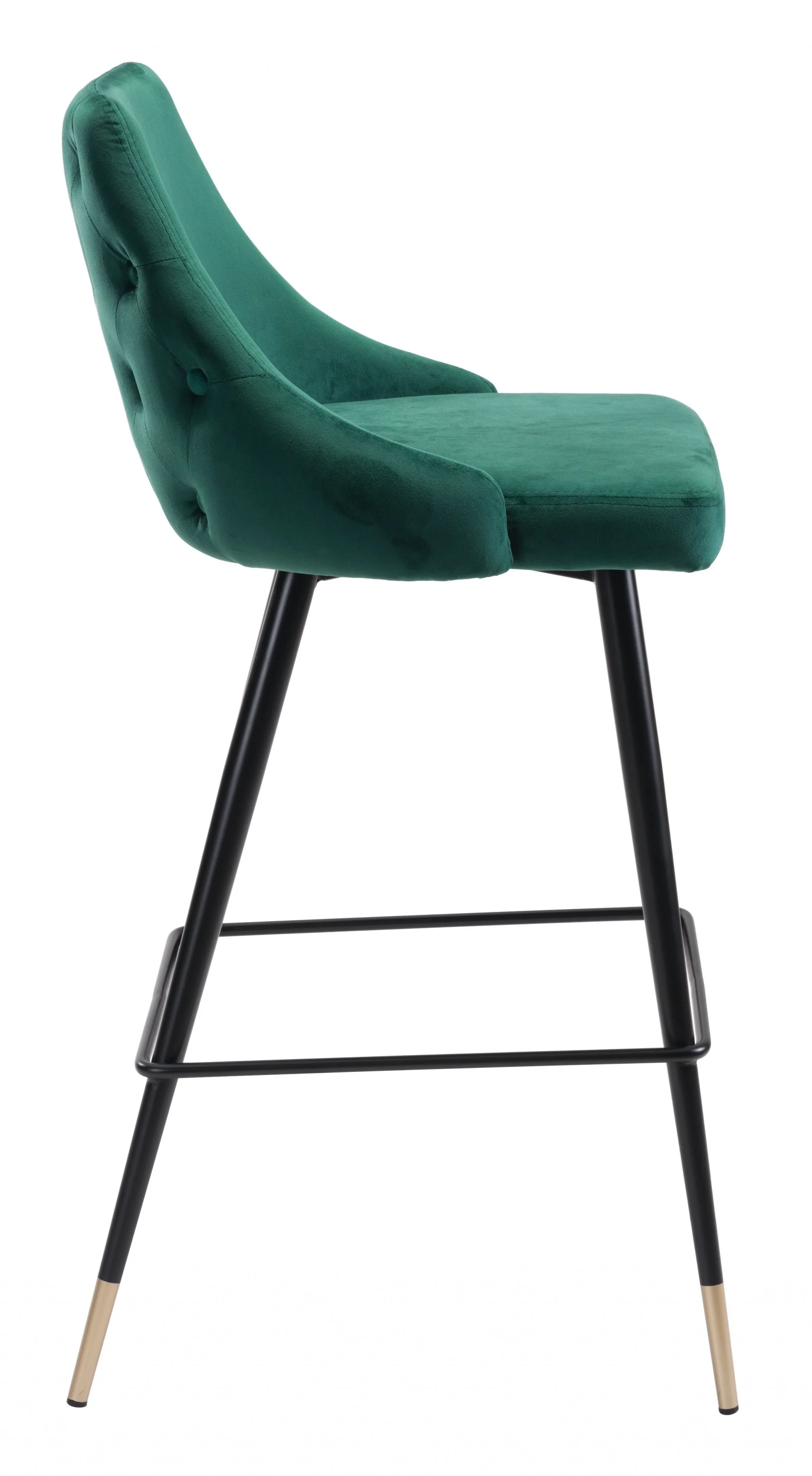 41" Green And Black Steel Low Back Bar Height Chair With Footrest By Homeroots - Image 2