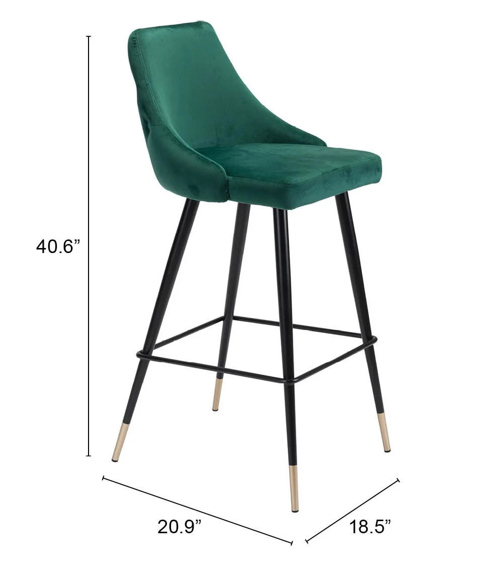 41" Green And Black Steel Low Back Bar Height Chair With Footrest By Homeroots - Image 7