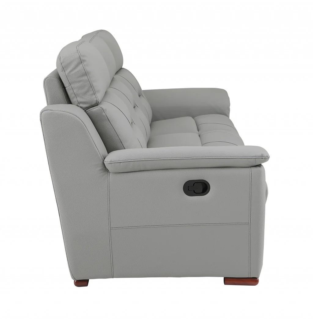 41" Grey Fascinating Leather Reclining Chair. By Homeroots - Image 5