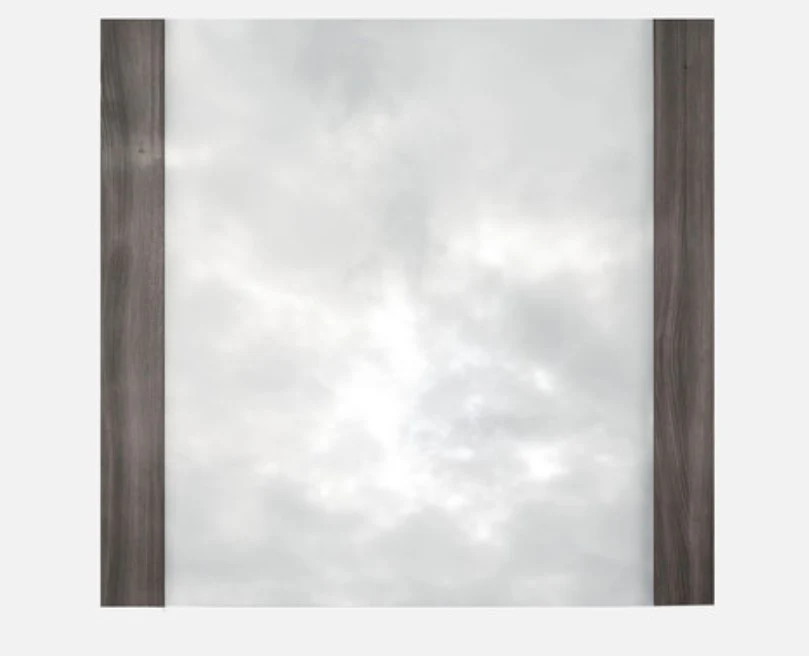 41" Grey MDF Glass and Veneer Mirror By Homeroots - 282502 - Image 2