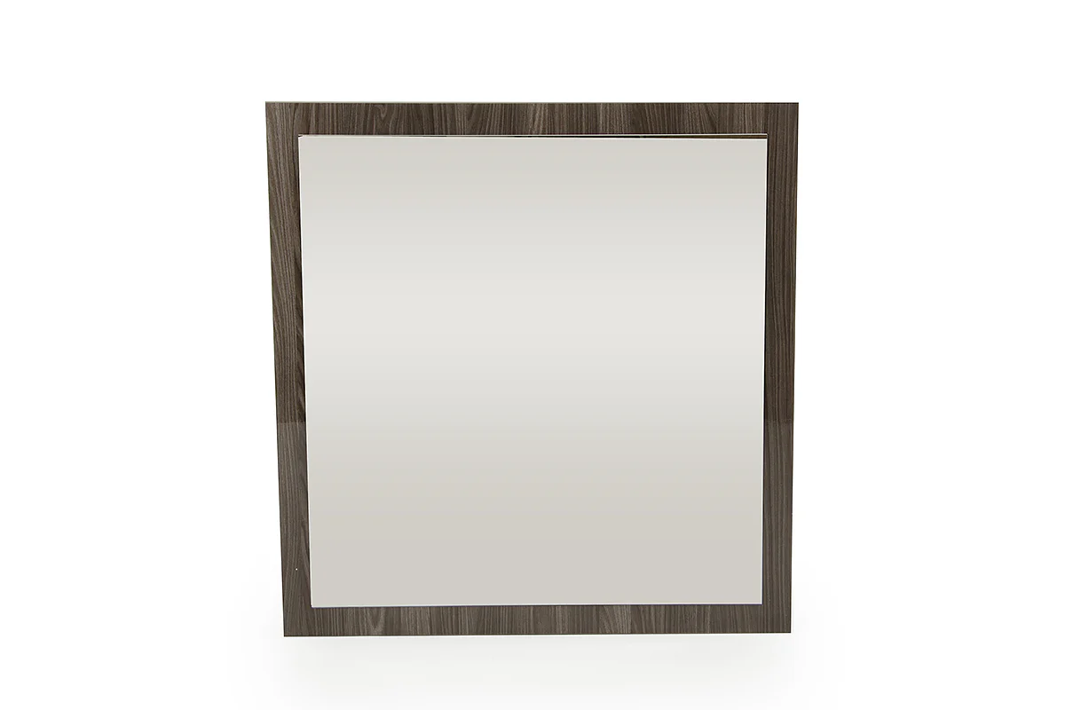 41" Grey MDF Glass and Veneer Mirror By Homeroots - 282566 - Image 2