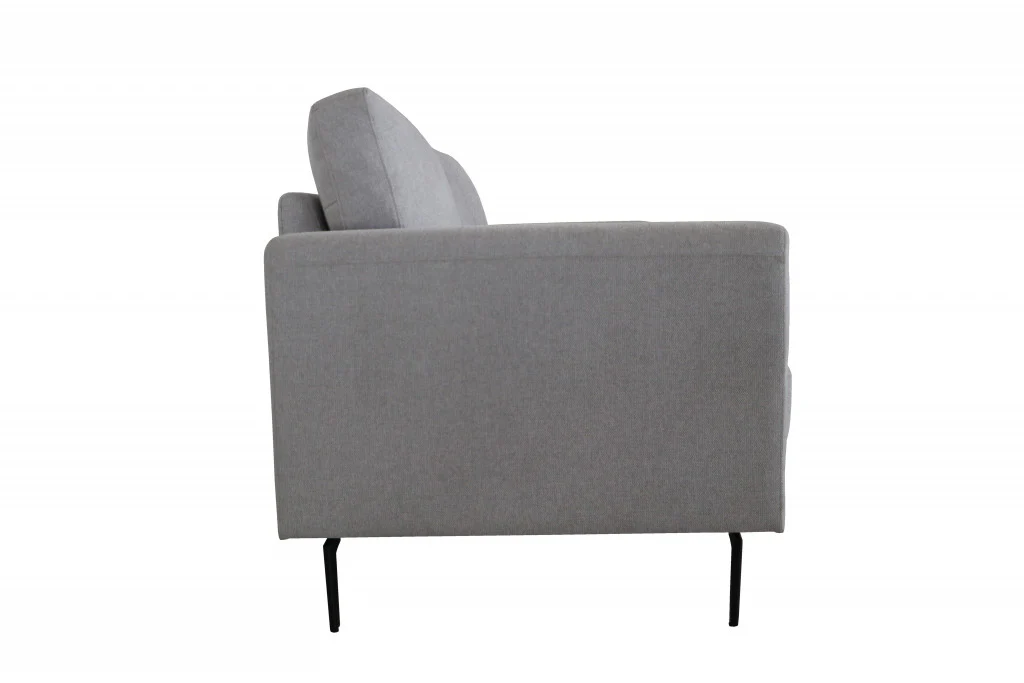 41" Light Gray And Black Linen Arm Chair By Homeroots - Image 2