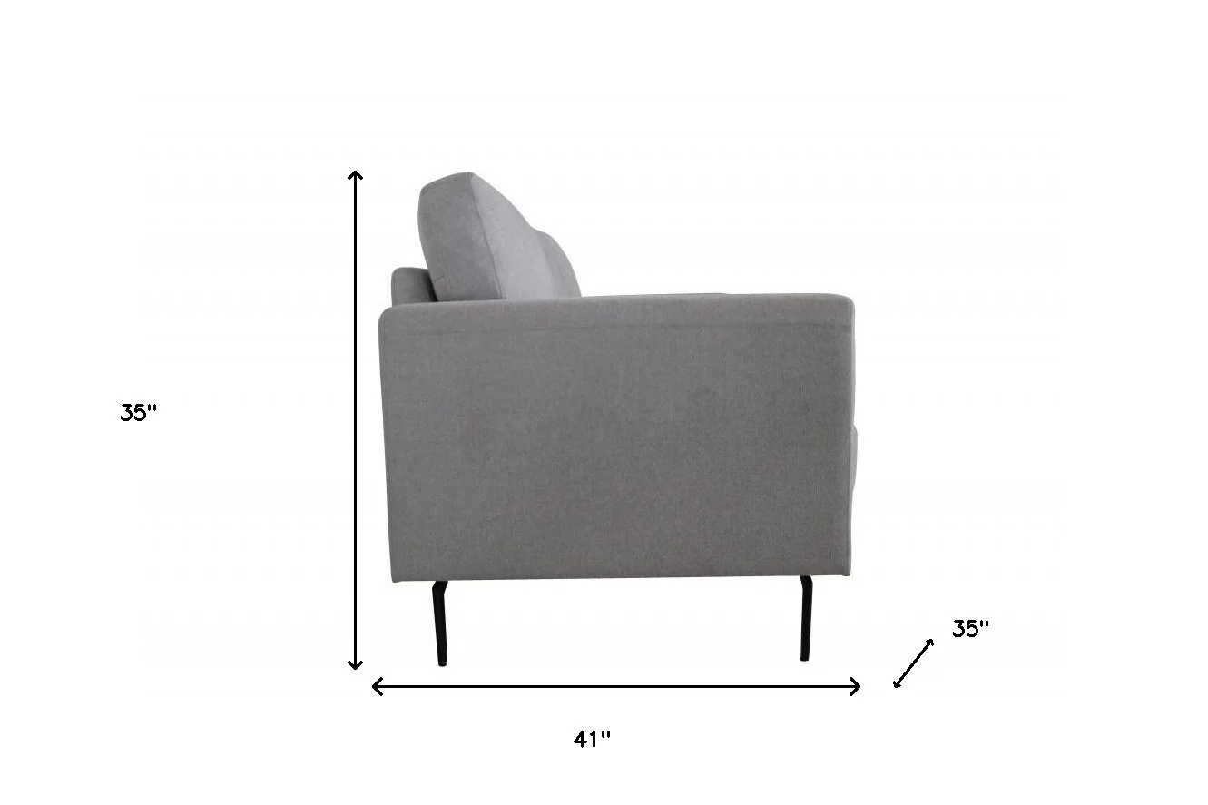 41" Light Gray And Black Linen Arm Chair By Homeroots - Image 6