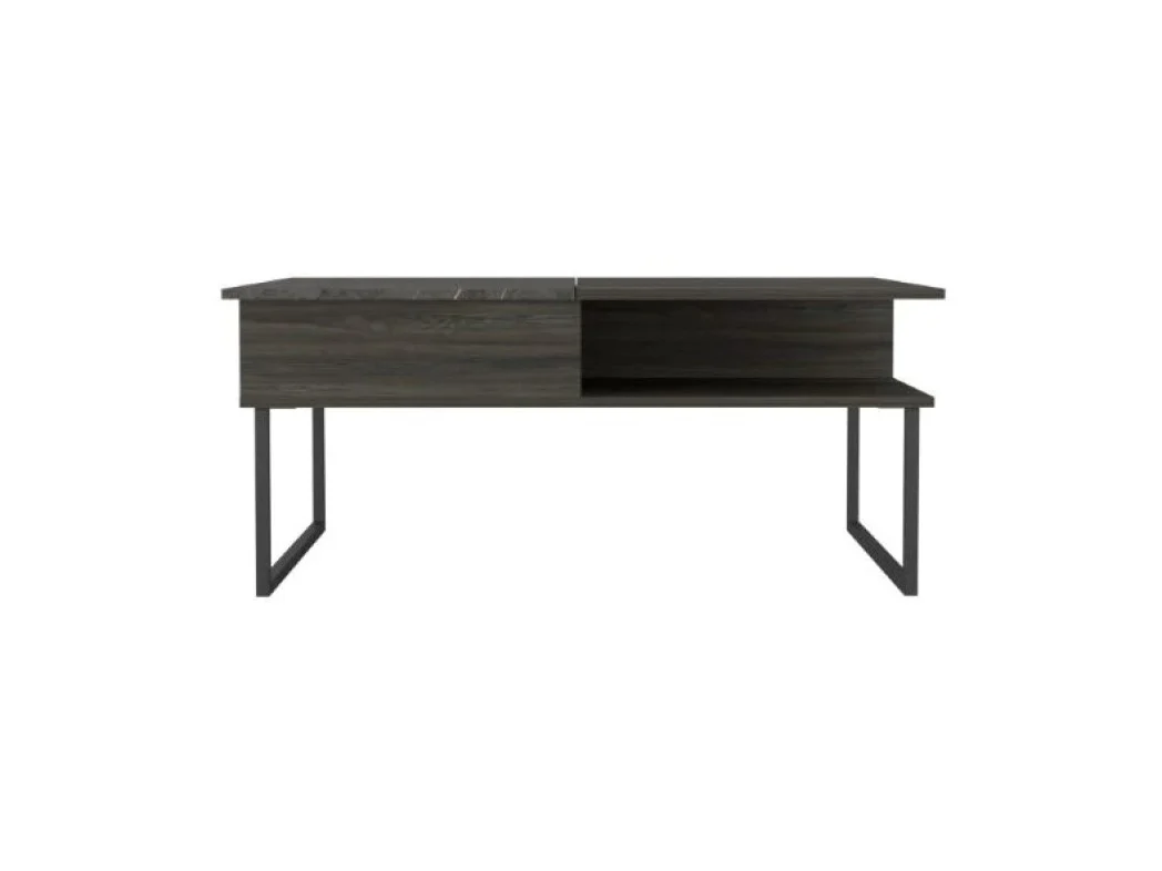 41" Onyx And Carbon Manufactured Wood Rectangular Lift Top Coffee Table By Homeroots - Image 3