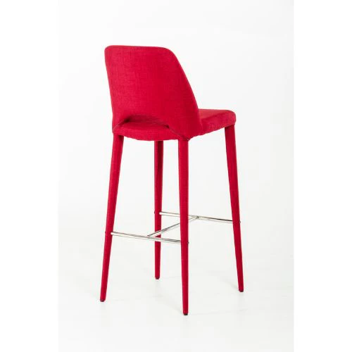 41' Red Fabric And Metal Bar Stool By Homeroots - Image 2