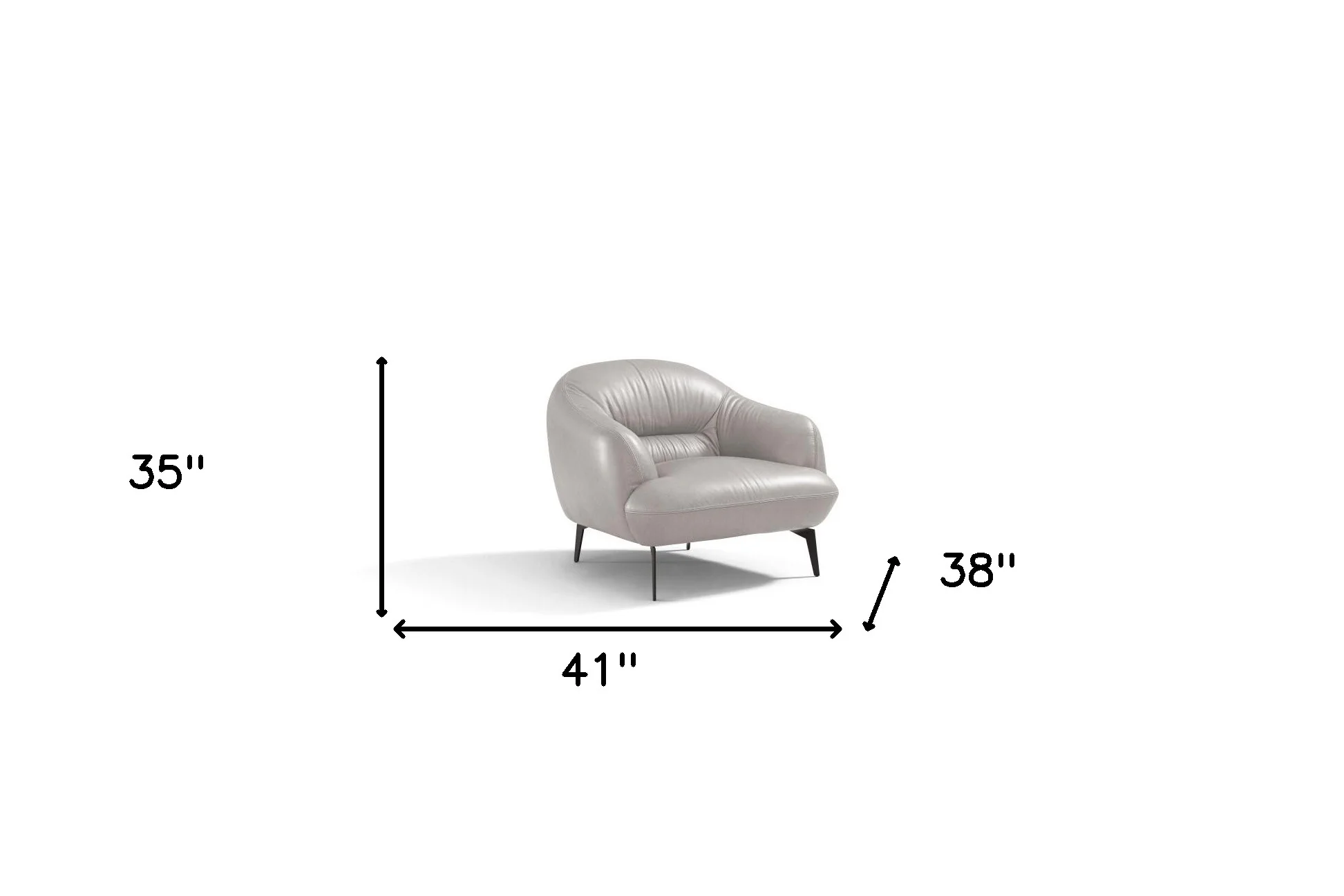 41" Taupe And Black Genuine Leather Balloon Chair By Homeroots - Image 5