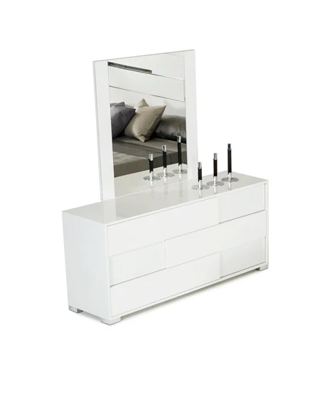 41" White MDF and Glass Mirror By Homeroots - Image 2