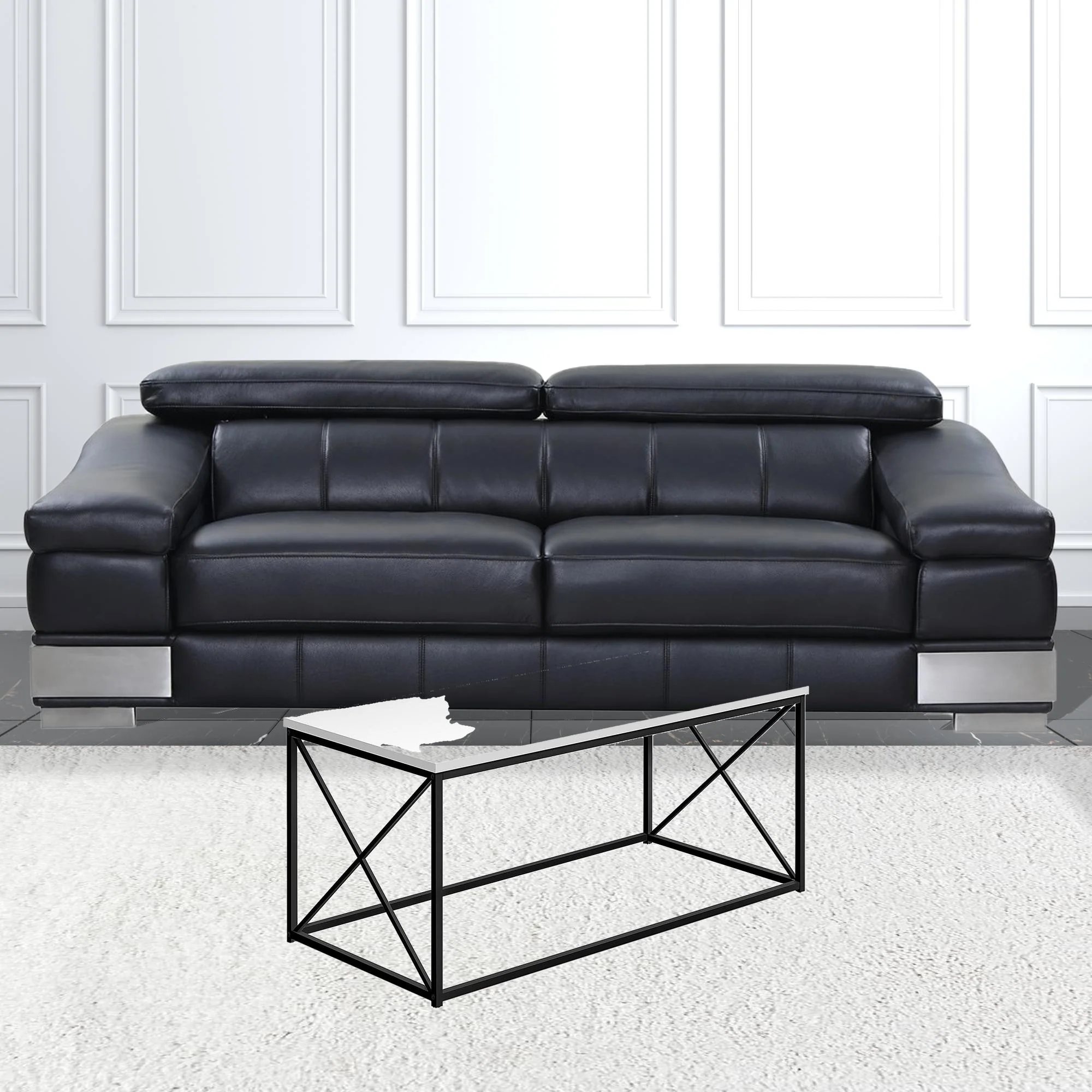 41" White Rectangular Coffee Table By Homeroots - Image 2