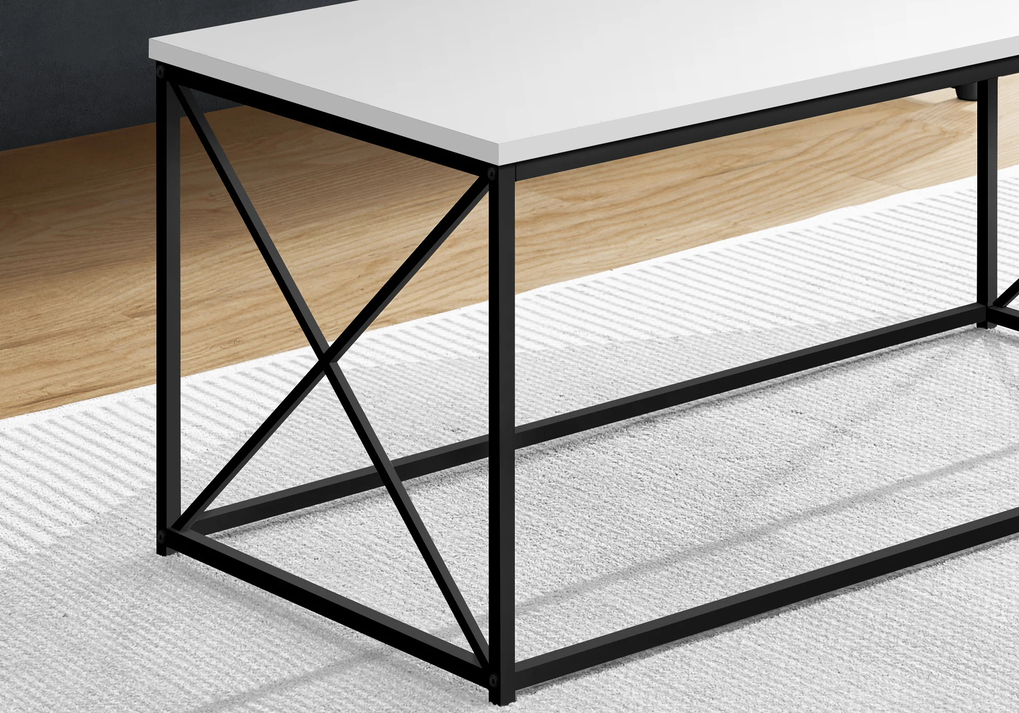 41" White Rectangular Coffee Table By Homeroots - Image 4