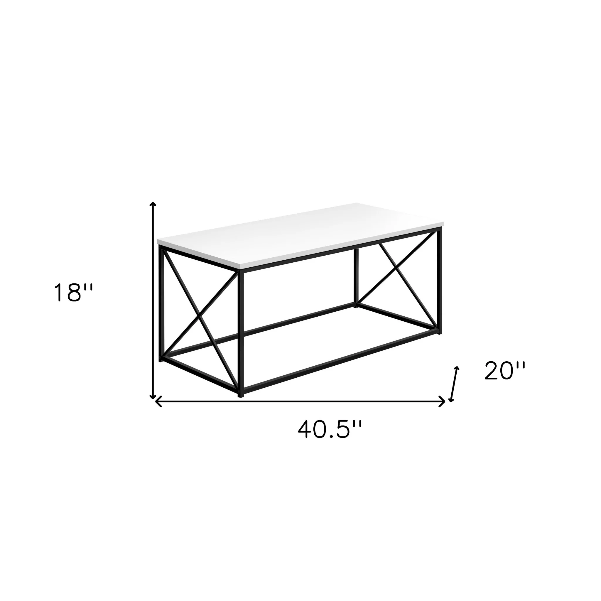 41" White Rectangular Coffee Table By Homeroots - Image 5