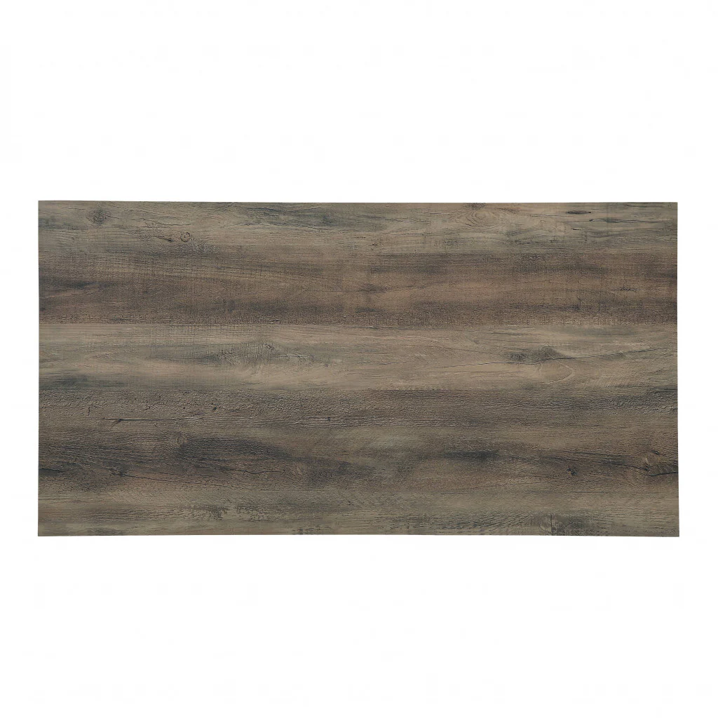 42" Black And Rustic Oak Rectangular Coffee Table With Two Shelves By Homeroots - Image 2