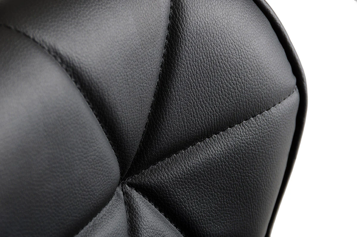 42' Black Eco Leather And Steel Bar Stool By Homeroots - Image 3