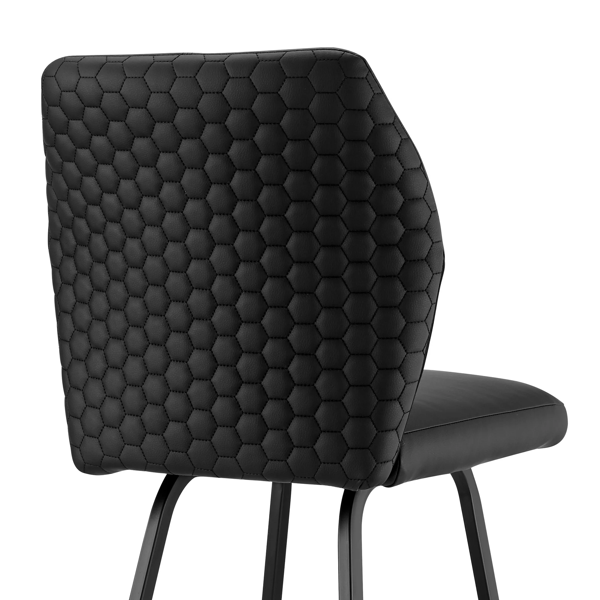 42" Black Faux Leather And Iron Bar Height Chair By Homeroots - Image 8