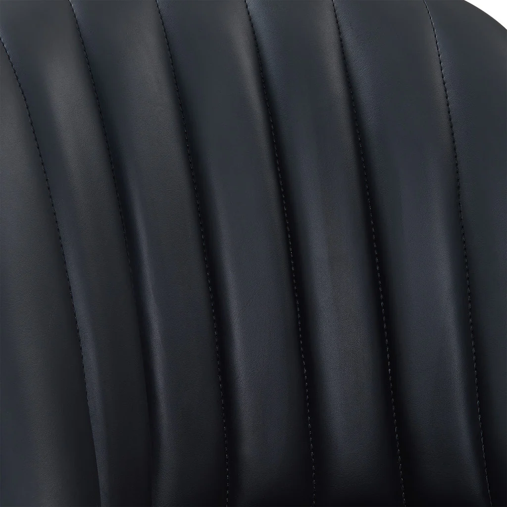 42" Black Faux Leather And Solid Wood Swivel Bar Height Chair By Homeroots - Image 9