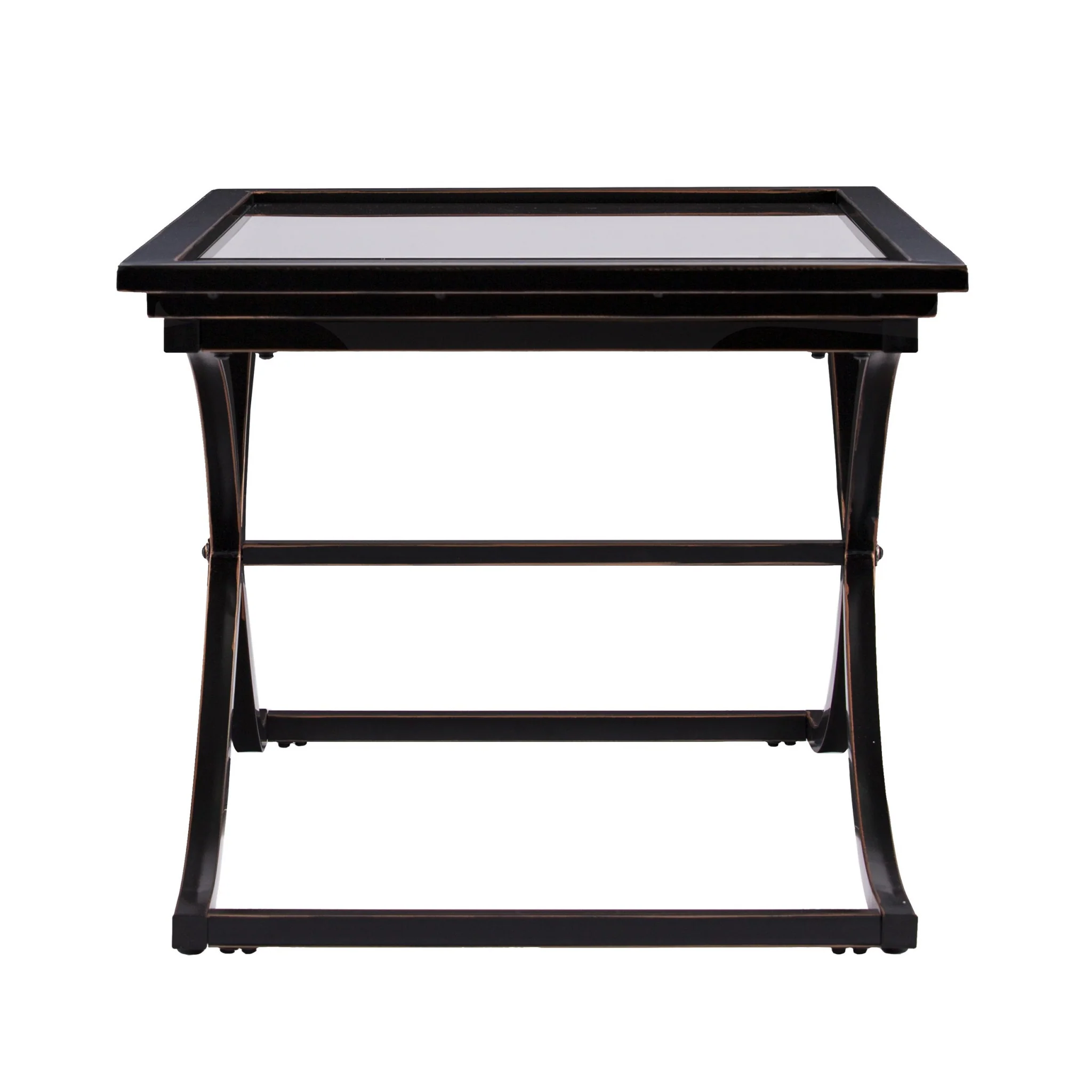 42" Black Glass And Metal Rectangular Coffee Table By Homeroots - 402094 - Image 4