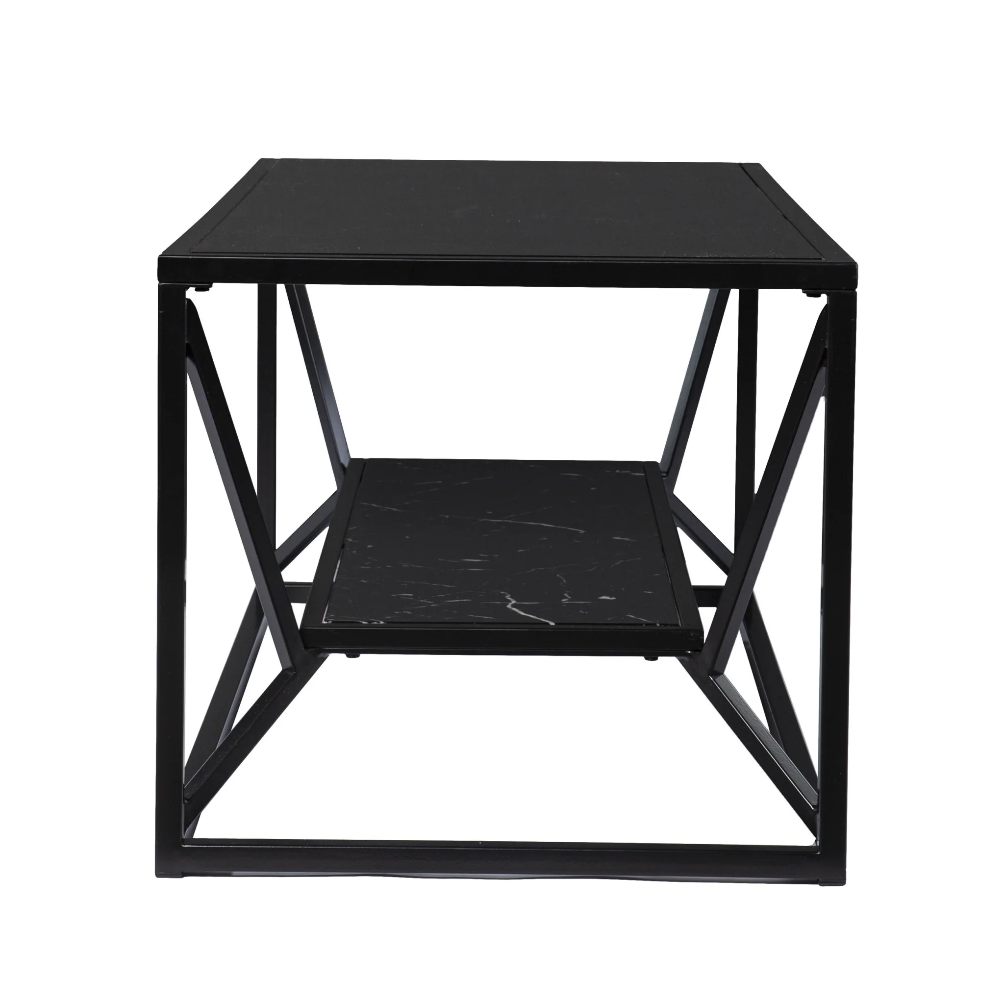 42" Black Glass And Metal Rectangular Coffee Table By Homeroots - 402121 - Image 4