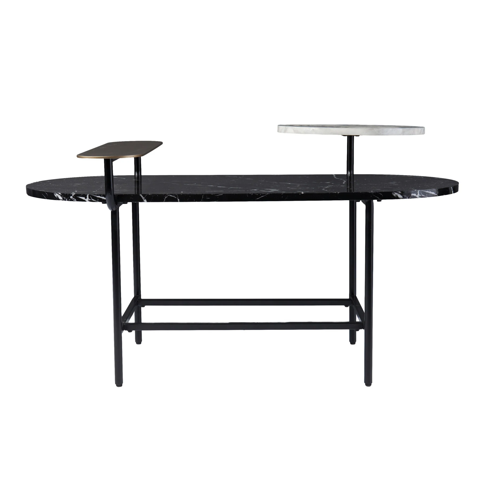 42" Black Manufactured Wood And Metal Free Form Coffee Table By Homeroots - Image 2
