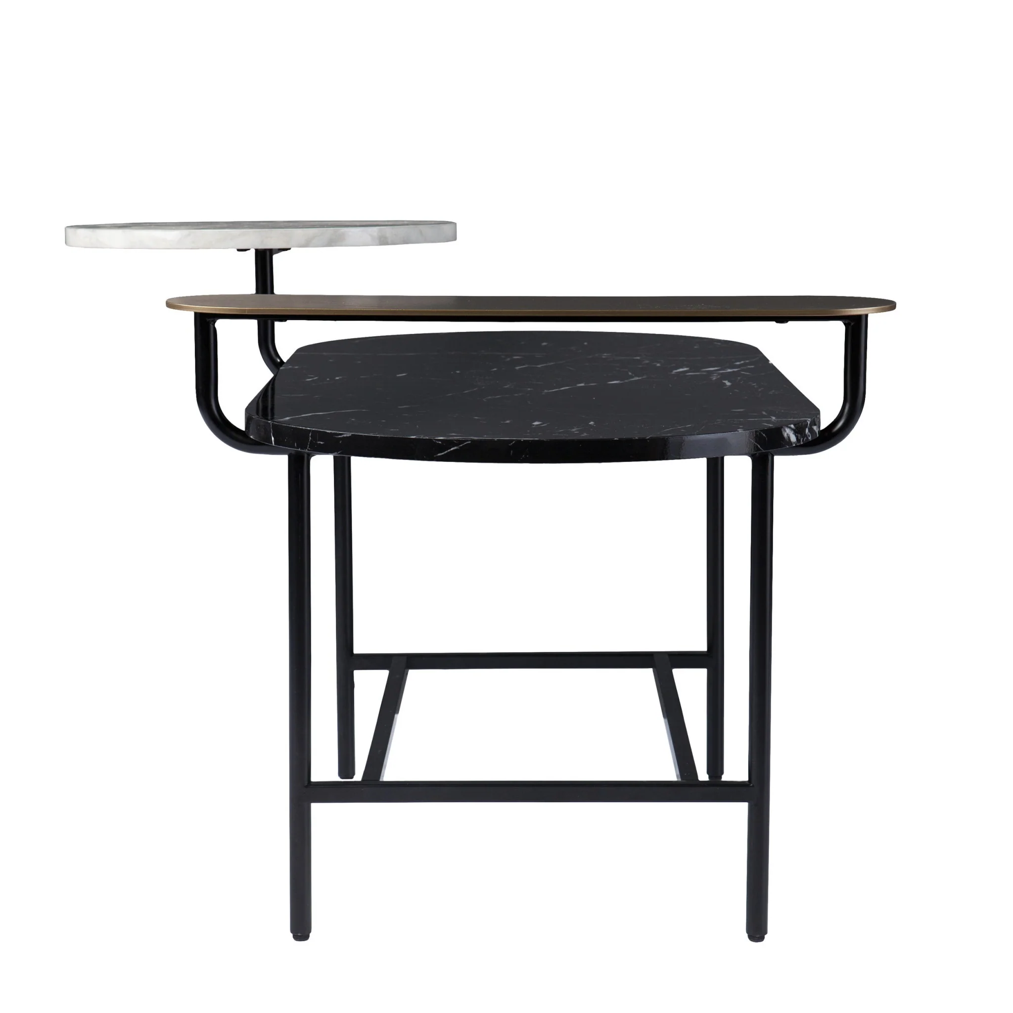 42" Black Manufactured Wood And Metal Free Form Coffee Table By Homeroots - Image 4