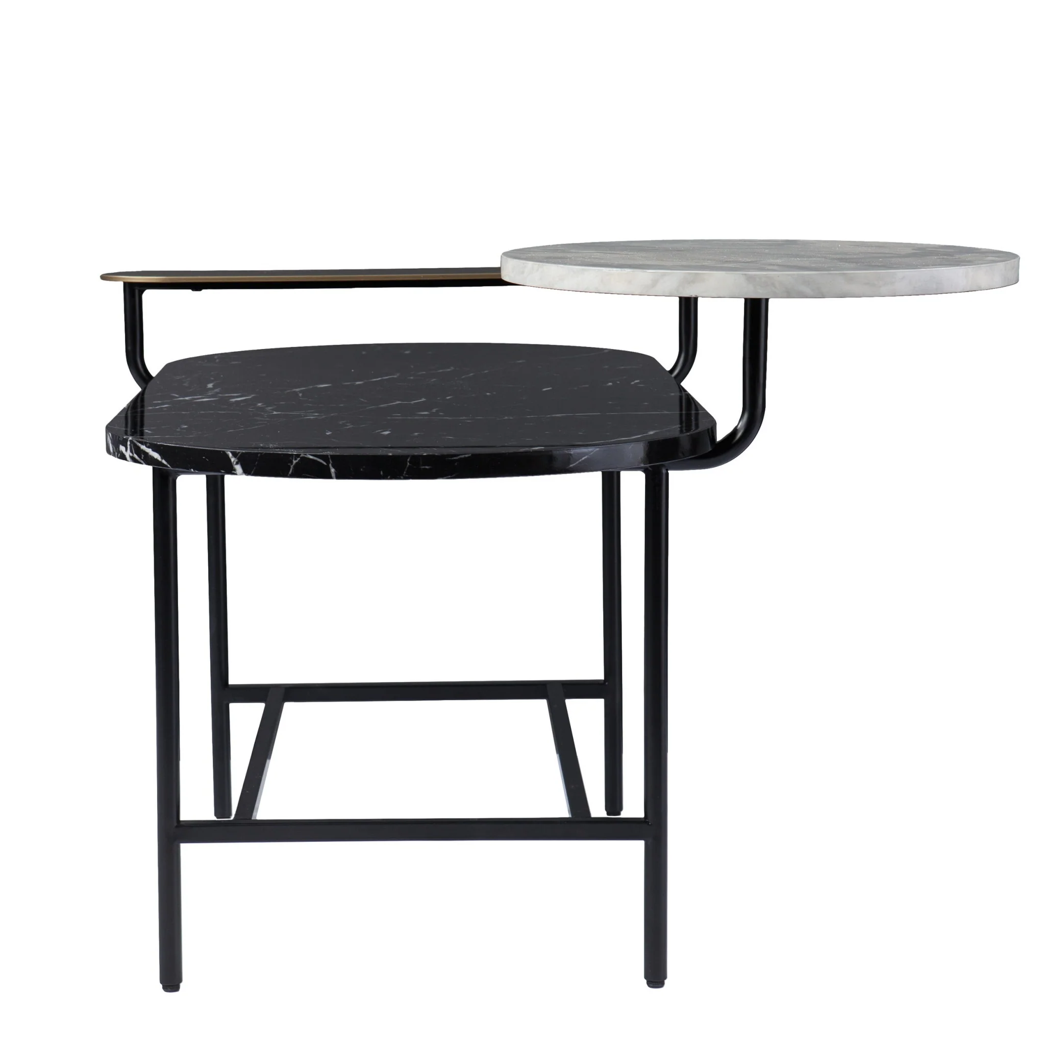 42" Black Manufactured Wood And Metal Free Form Coffee Table By Homeroots - Image 5